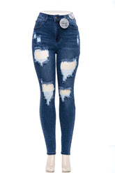 High Waisted Ripped Skinny Jeans