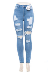 Viral Y2K Destroyed Skinny Jeans - Ultra High Rise Curvy Str