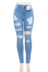 Viral Y2K Destroyed Skinny Jeans - Ultra High Rise Curvy Str