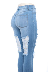 Viral Y2K Destroyed Skinny Jeans - Ultra High Rise Curvy Str