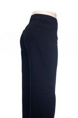 Wide-Leg Jean - Black, Frayed Hem