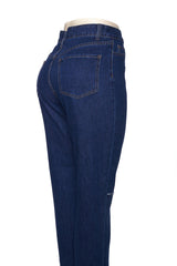 Straight-Leg Jean - Dark Indigo, Knee Rip Detail