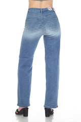 Straight-Leg Jean - Faded Blue with Star Print