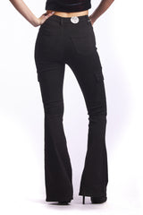 Cargo Flare Pant - Black TENCEL™, Sculpted Fit