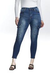 High Waisted, Cargo Skinny Jeans