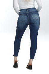 High Waisted, Cargo Skinny Jeans