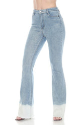 High-Rise Flare Jeans Dip Dye Cuff