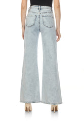 Women's Wide-Leg Light-Wash High-Rise Jeans
