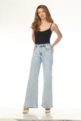 Women's Wide-Leg Light-Wash High-Rise Jeans