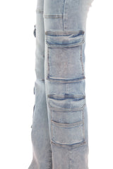 High Waisted , Cargo Straight Jeans