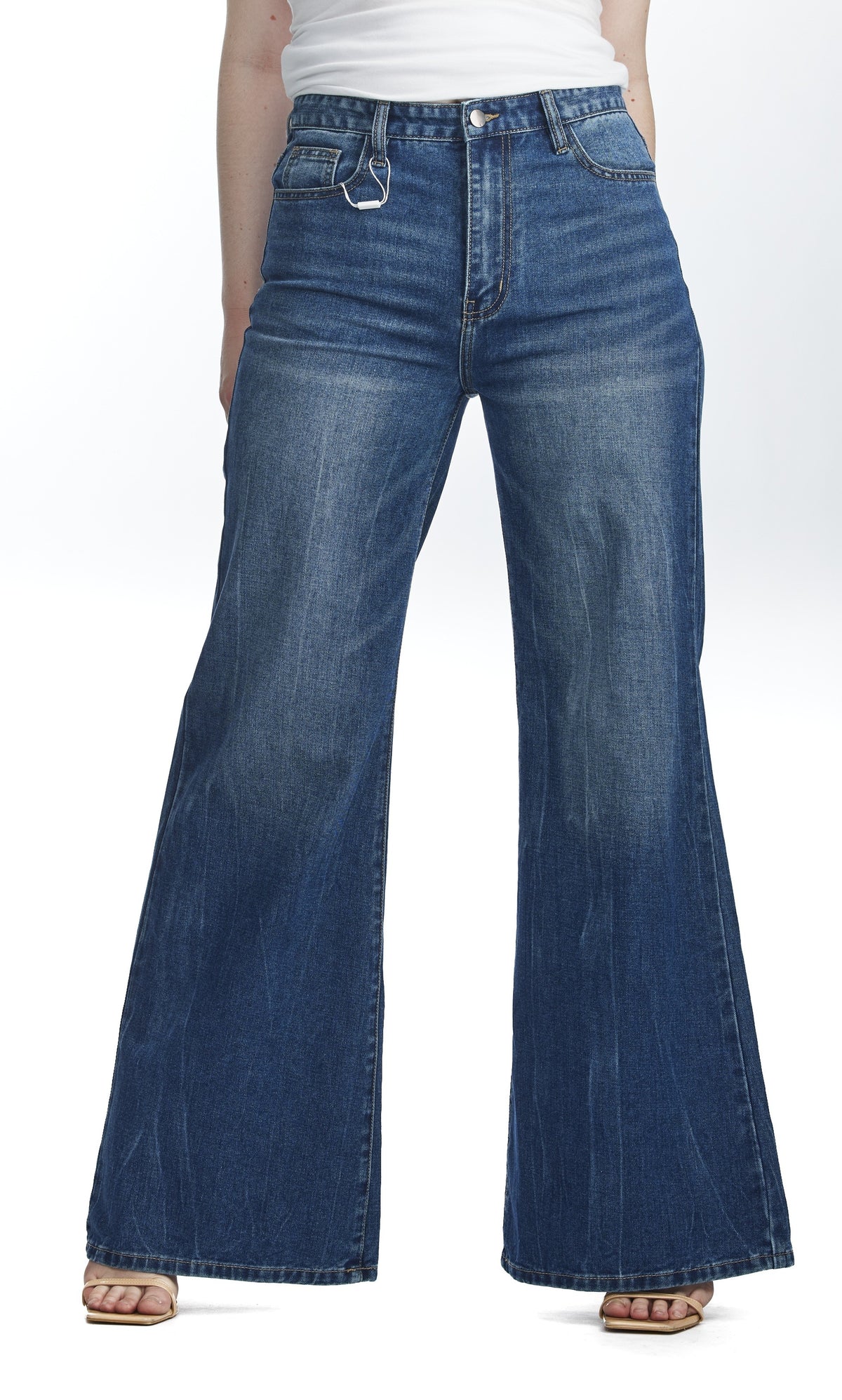 High Waisted, Wide Leg Jeans