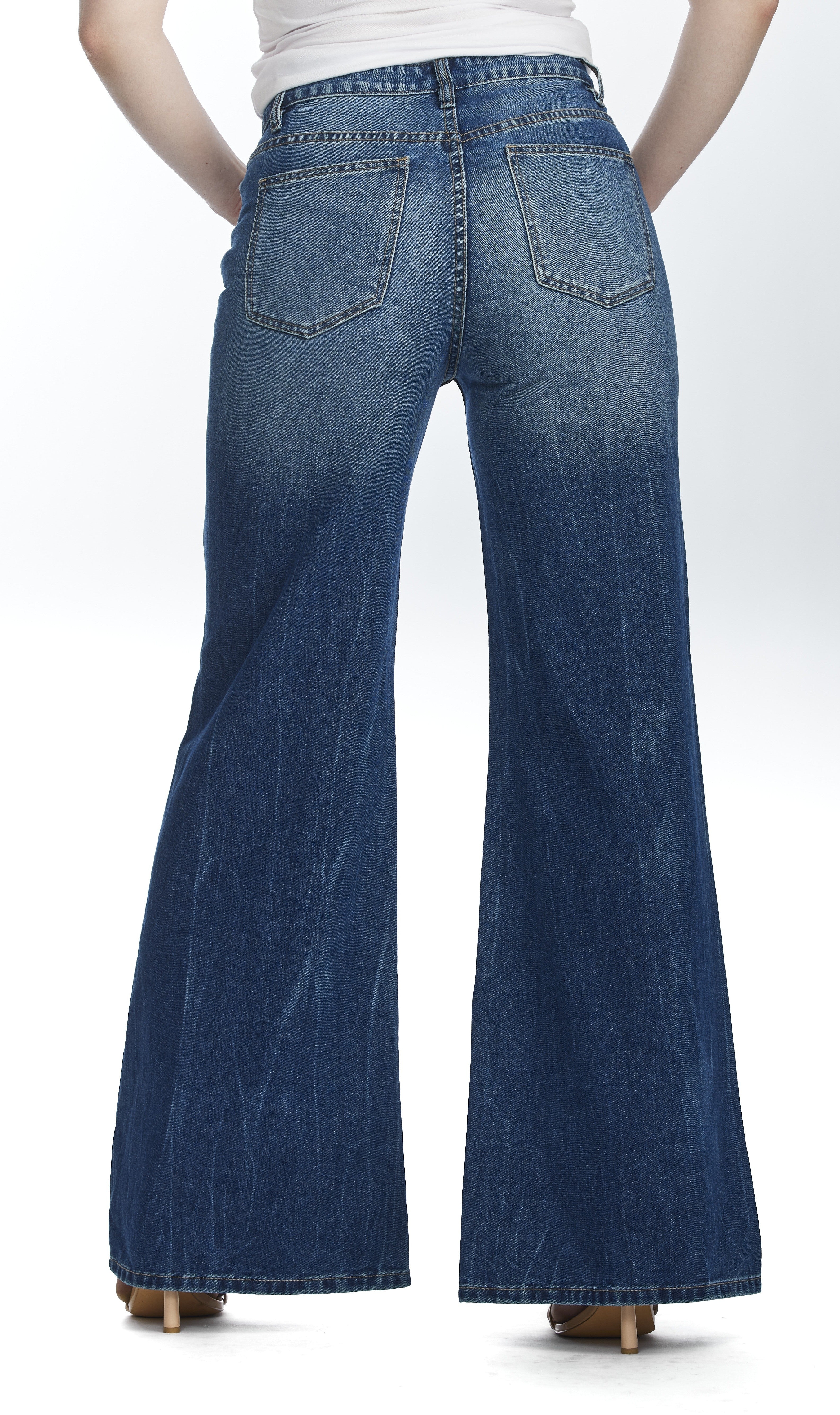 High Waisted, Wide Leg Jeans