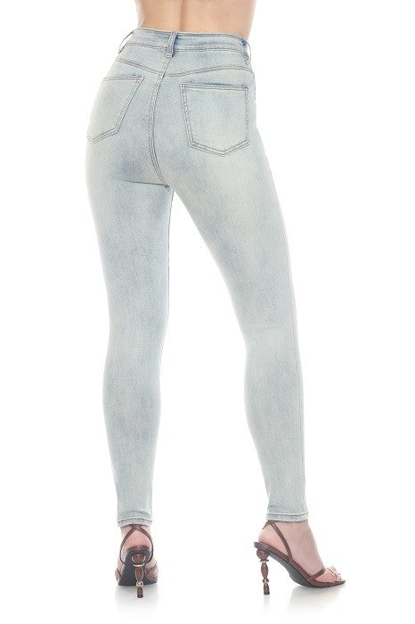 Ice Blue High-Rise Skinny Jeans