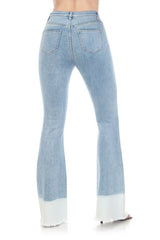 High-Rise Flare Jeans Dip Dye Cuff