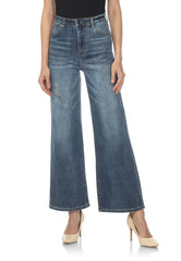 High-Rise, Wide-Leg Denim Jeans