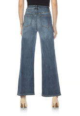 High-Rise, Wide-Leg Denim Jeans