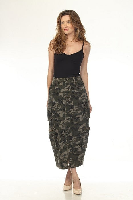 Long Skirt, camouflage cargo skirt