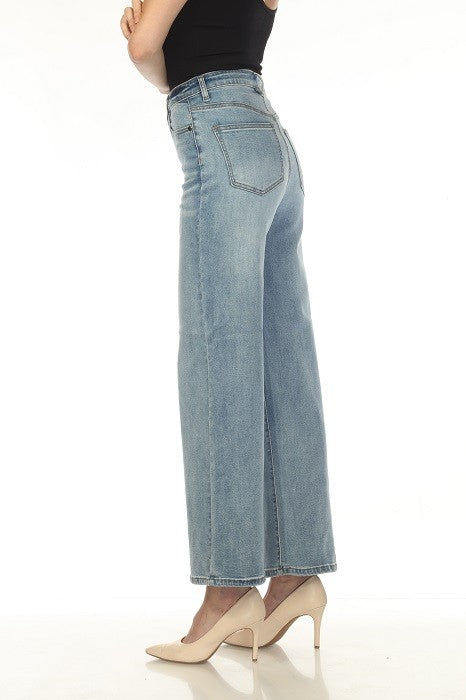 High-Rise, Wide-Leg Denim Jeans