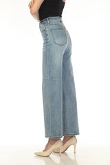 High-Rise, Wide-Leg Denim Jeans