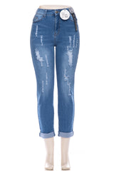 High-Waisted, Mom Jeans Slim-Fit, Cropped.