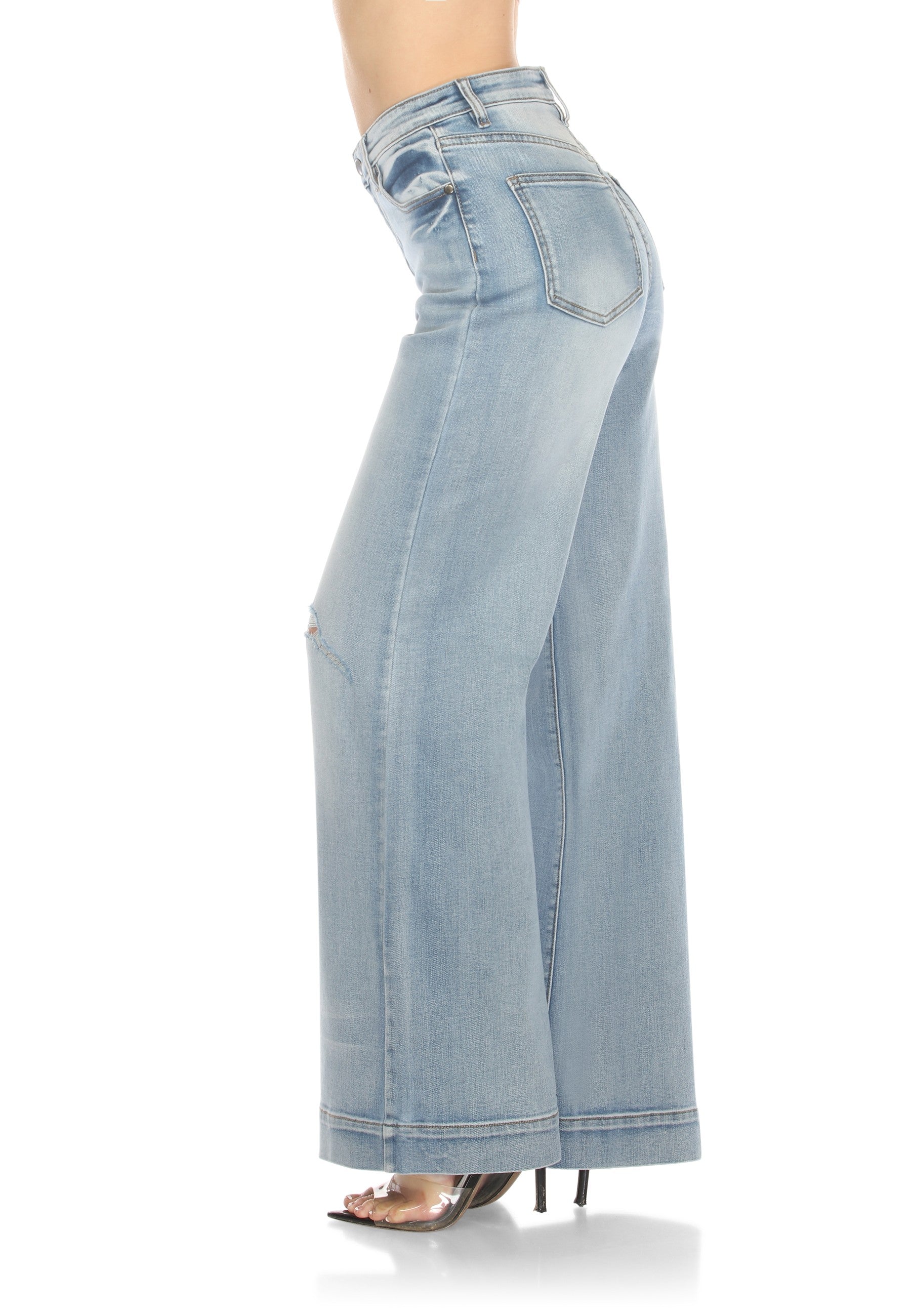 High-Waisted, Wide-Leg Jeans