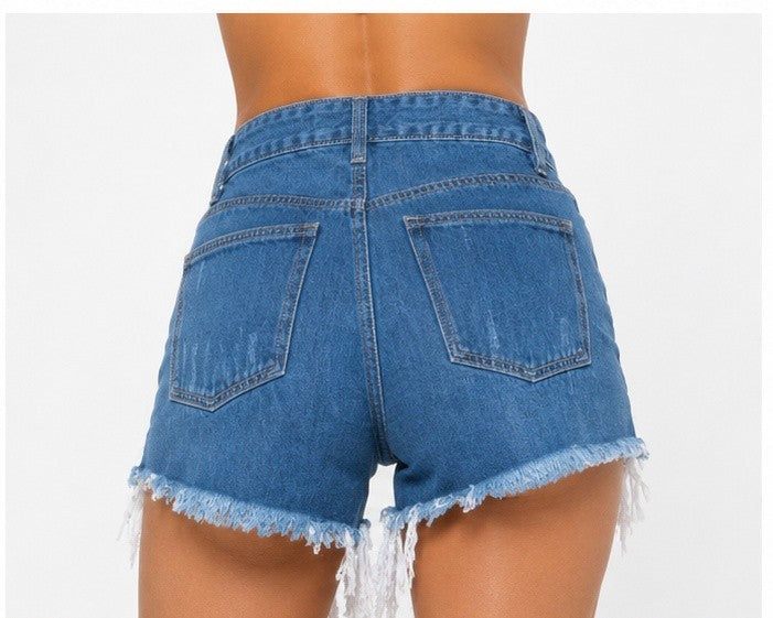 High Rise Distressed Boyfriend Cutoff Denim Shorts